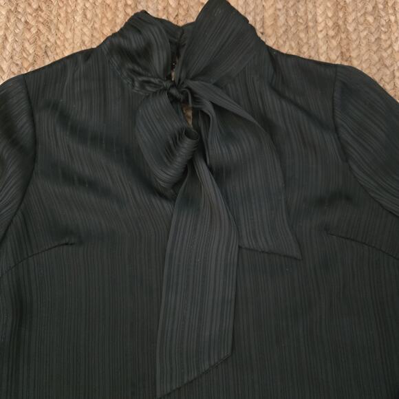 Ted Baker Bow Collar Detail Blouse Dark Green Size 2 MSRP $189 - Picture 4 of 7